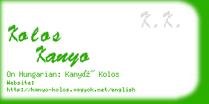 kolos kanyo business card
